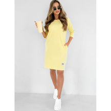 Mira | Robe À Manches 3/4 Avec Poches Et Encolure Ronde