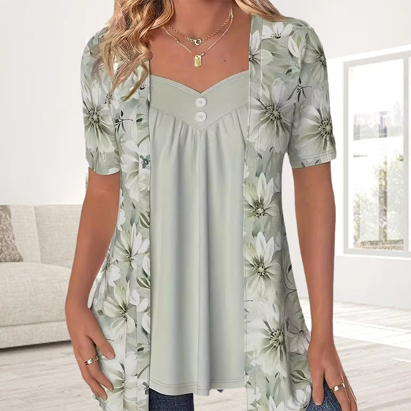 Verna | Blouse Fleurie Moderne À Coupe Décontractée