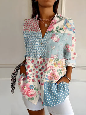 Jessie | Blouse Fleurie À Boutonnage Classique Et Coupe Ample