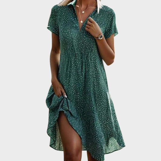 Juliette | Robe Midi à Pois Élégante