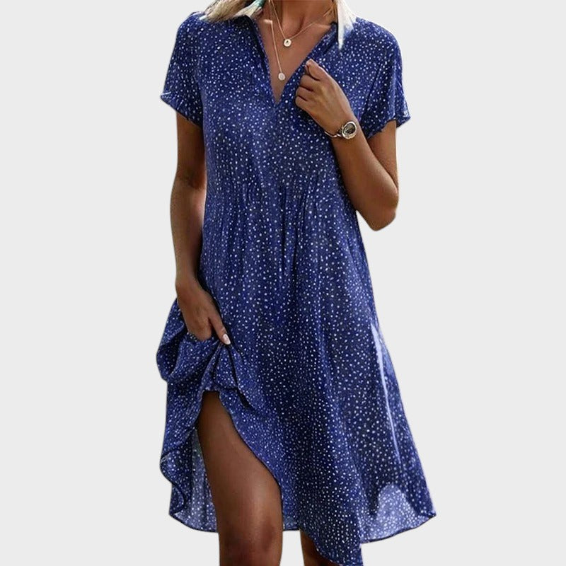 Juliette | Robe Midi à Pois Élégante
