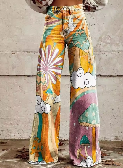 Lorie | Jean À Imprimé Psychédélique Pour Un Look Artistique