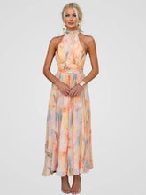 Marisse | Robe Évasée En Chiffon À Imprimé Aquarelle Et Col Halter